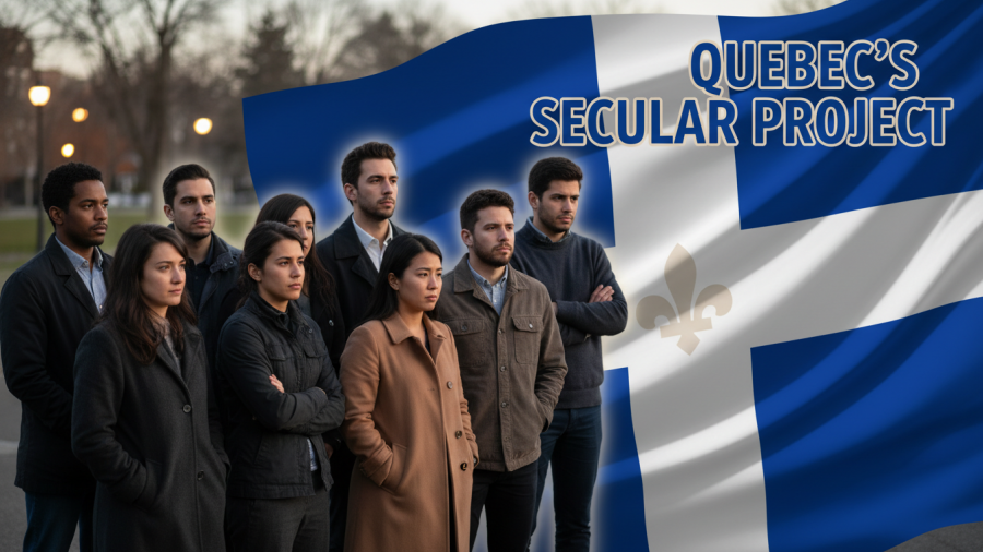 Diverse Quebecers embody secularism in Quebec, showcasing unity and cultural identity.
