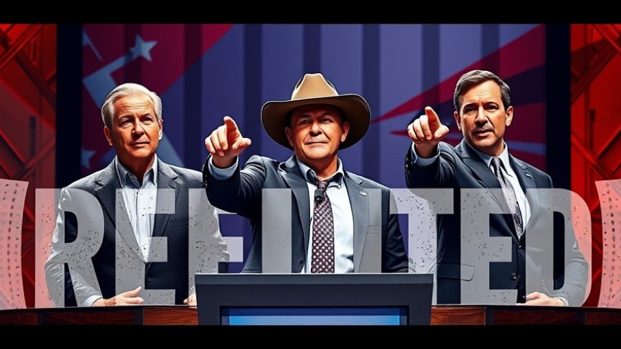 Three men debate the Muslim faith history with dynamic gestures and vibrant colors.