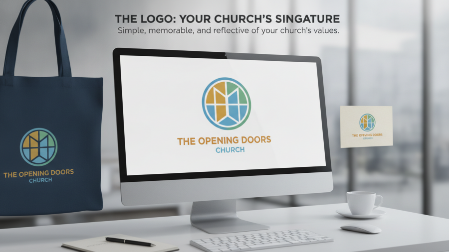 Your church's first impression matters: welcoming logo and inviting design.
