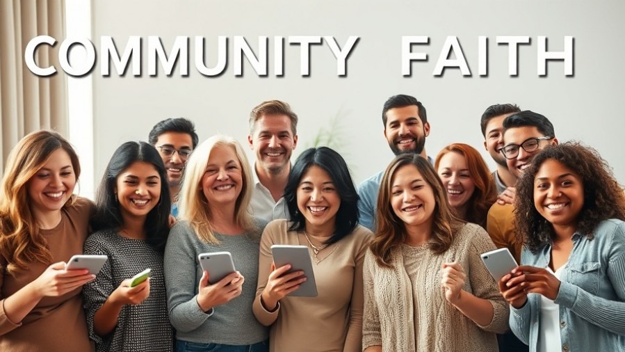 Diverse group expressing joy and connection in a community fellowship setting.