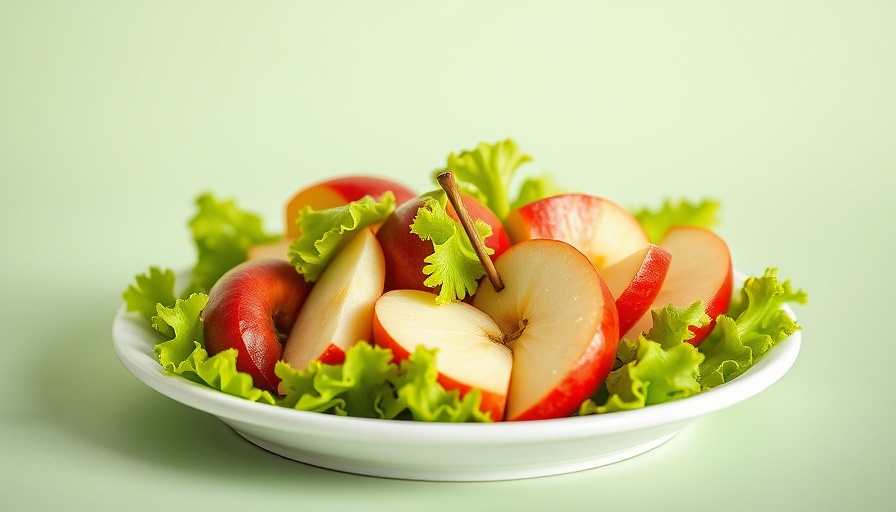 Fresh salad with apples and lettuce for mindful eating.