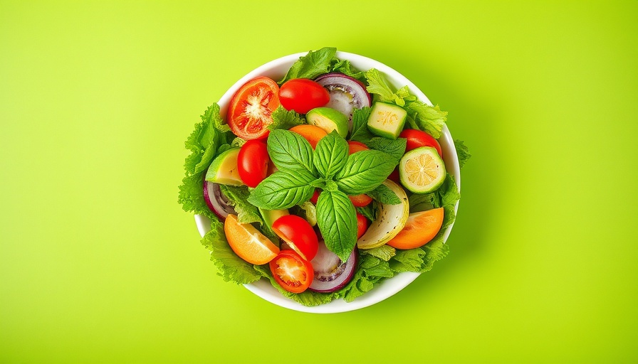 Portion control with vibrant fresh salad in white bowl.