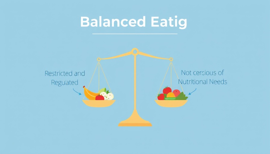 Balanced eating infographic illustrating dietary balance