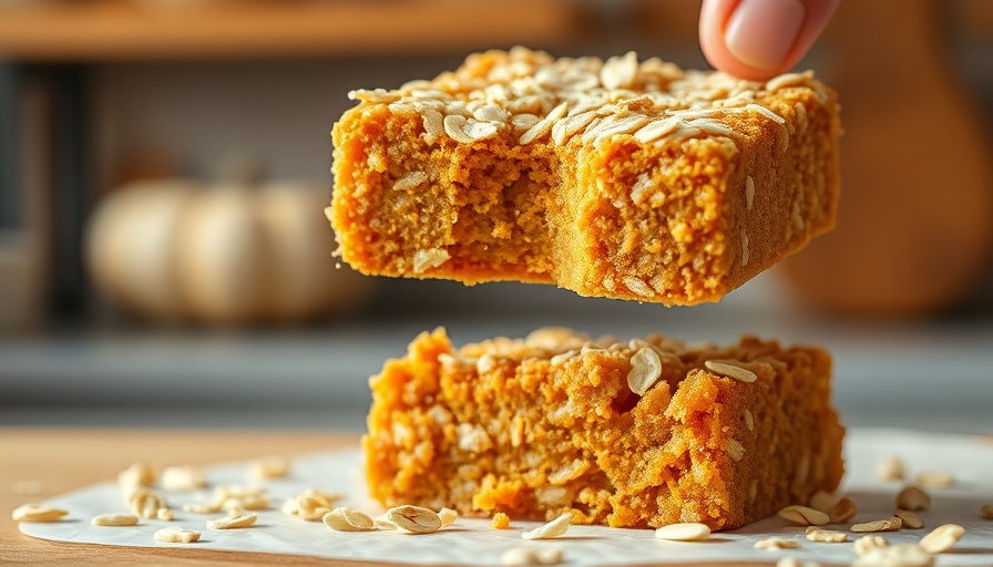 Delicious flourless pumpkin bar with golden coconut topping.