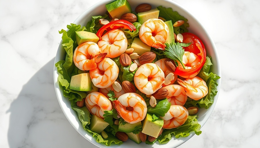 Shrimp and avocado salad highlighting high zinc foods