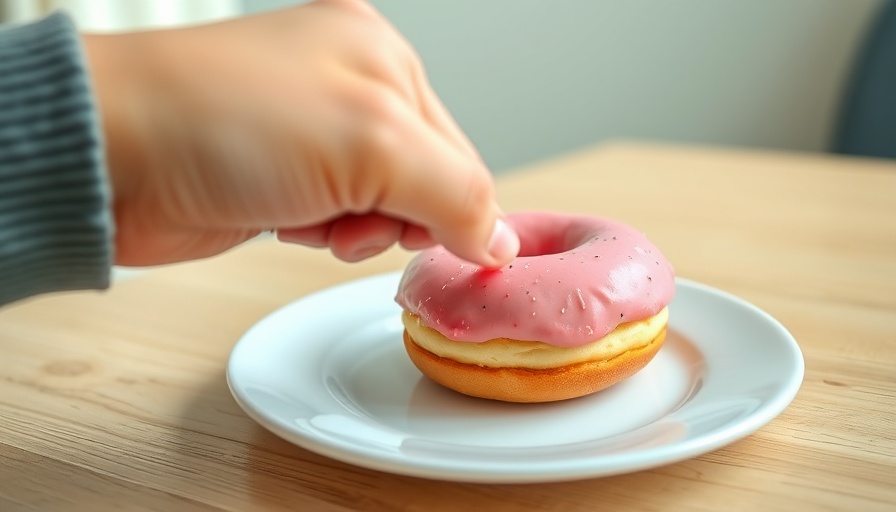 Hand rejecting pink donut for better heart health.