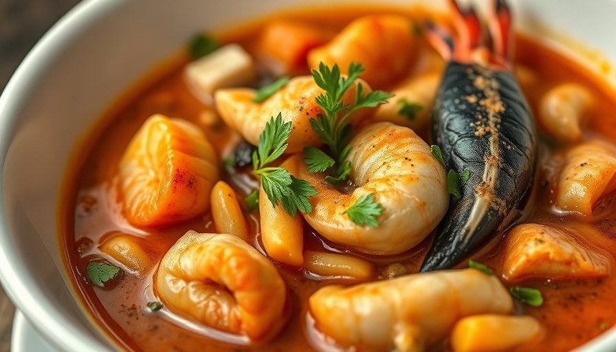 Blue Zone Diet seafood stew with fresh herbs