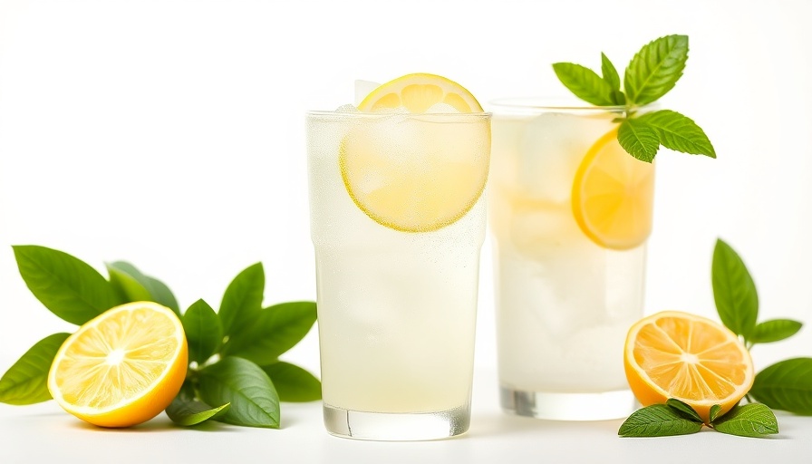 Frosted lemonade and iced lemonade with lime, refreshing drinks.