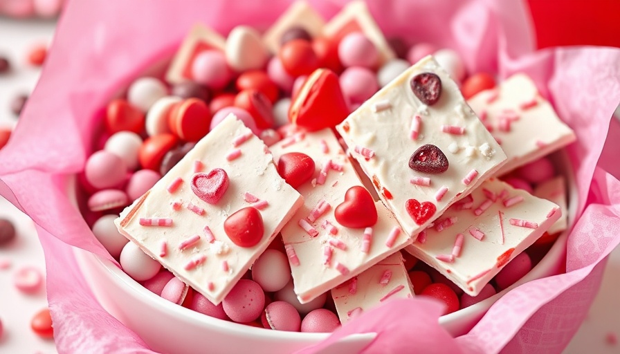 Colorful Valentine's Day sweets with heart candies in a bowl.