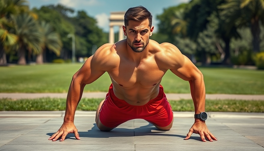 Burpees fitness workout in park with monument backdrop