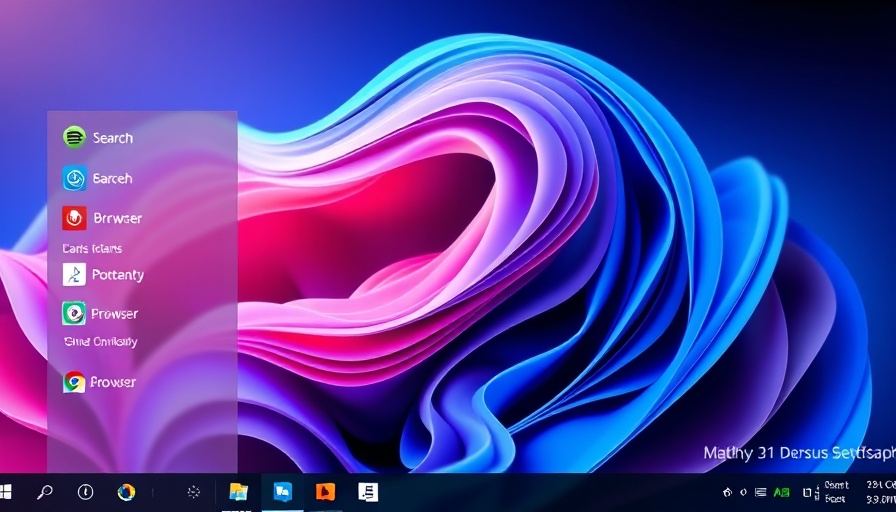 Windows 11 taskbar transparency with colorful icons.