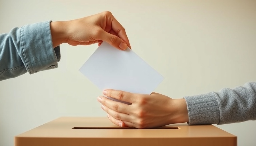 Hands casting a vote in a ballot box, Worship Music Polls 2025.