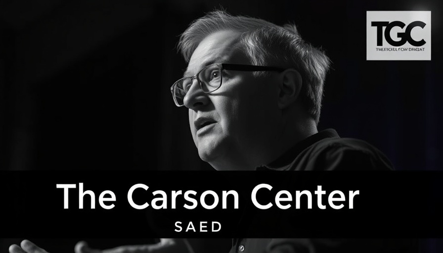 The Carson Center Podcast cover with speaker and TGC logo, Exodus 20 concept.