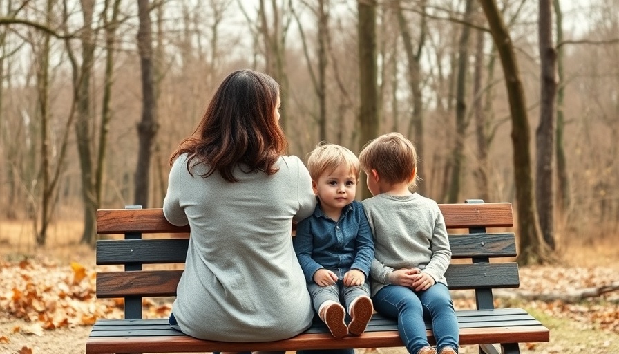 Spiritual keeper family enjoying nature on a woodland bench.