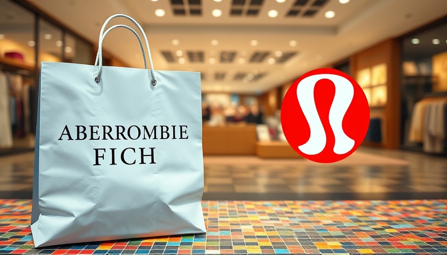 Retail sales depiction with Abercrombie & Fitch and Lululemon logos.