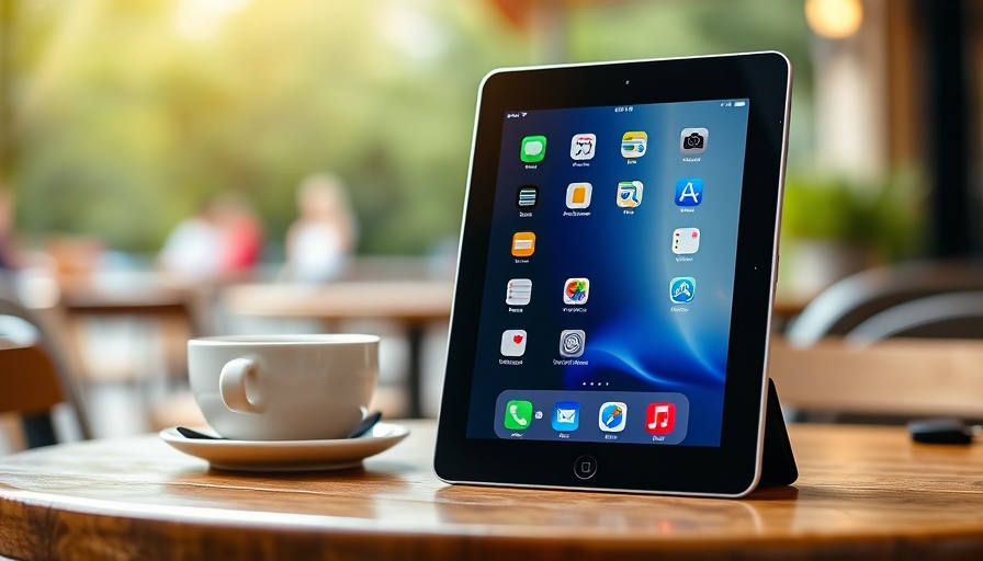 iPad Mini on sale in an outdoor cafe setting