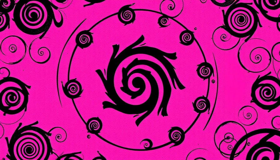 Abstract black symbol on pink background, Meta Community Notes