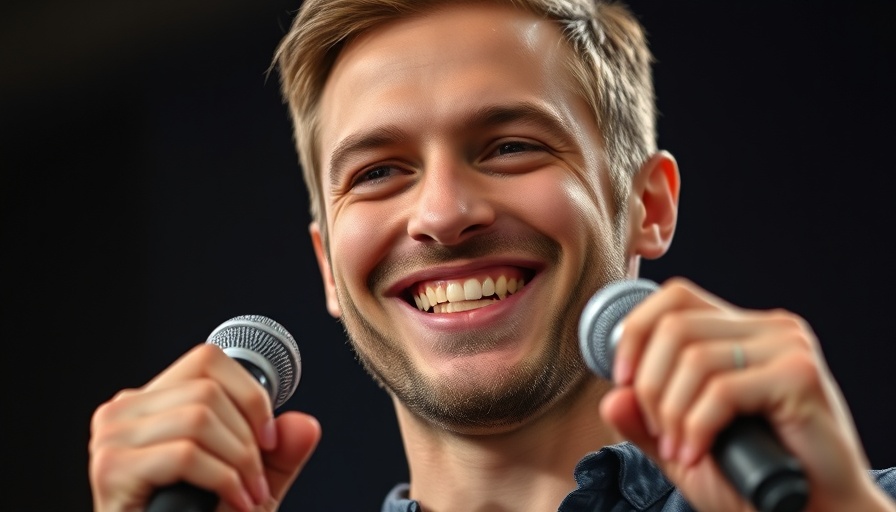 Smiling person talking about Neuralink on stage.