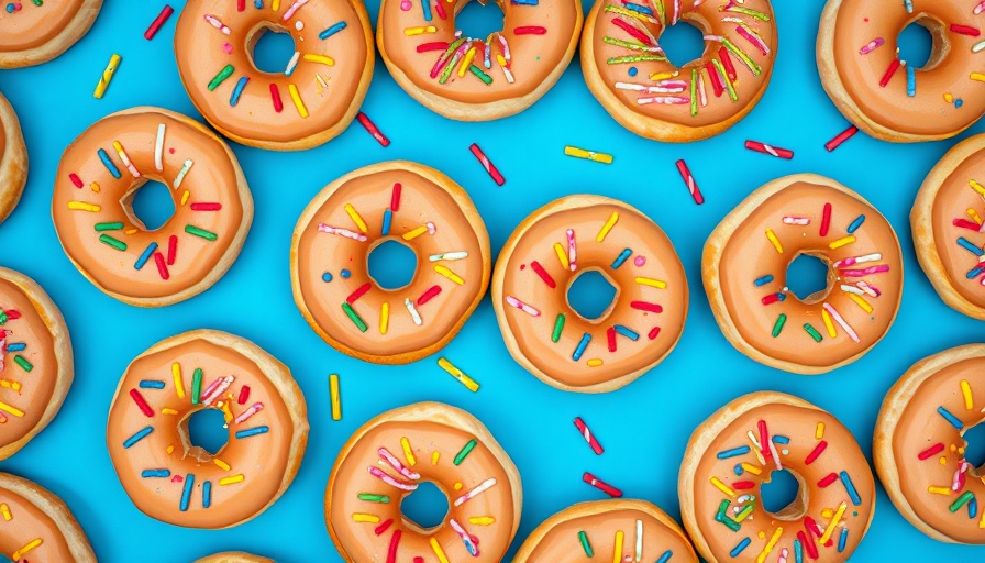 Colorful Pop-Tart donuts with sprinkles on blue background.