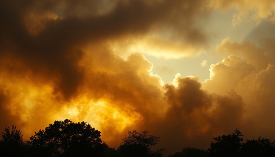 Dramatic smoky sky showing God's Redemption theme.