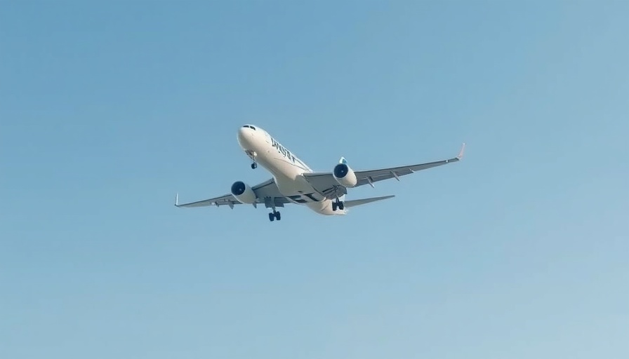 Large airplane in flight symbolizing chronically delayed flights.