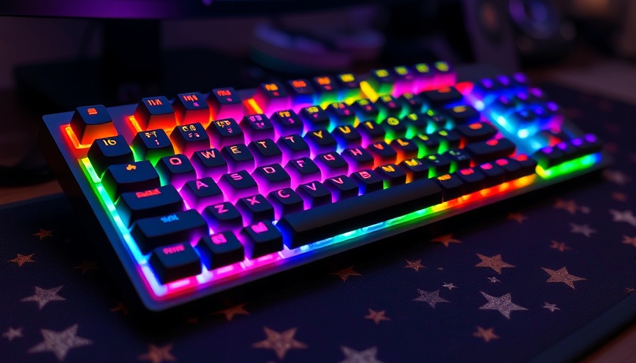 Cherry XTRFY MX 3.1 mechanical keyboard with RGB lighting on starry desk pad.