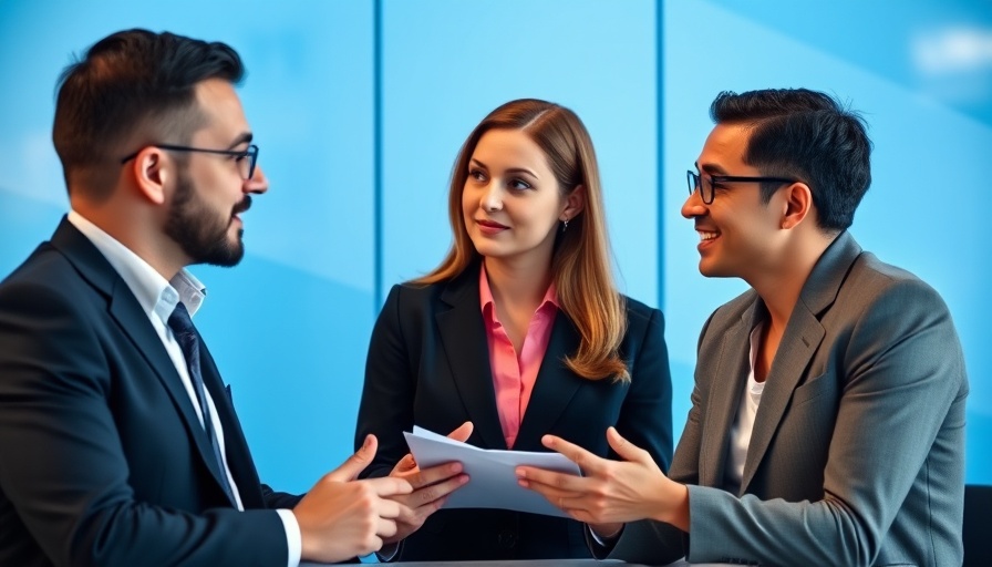 Business professionals discussing Accenture AI strategy on a split screen.