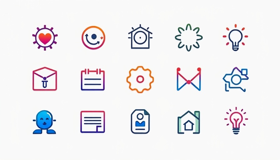 AI in Education-themed icons with gradient colors on white background.