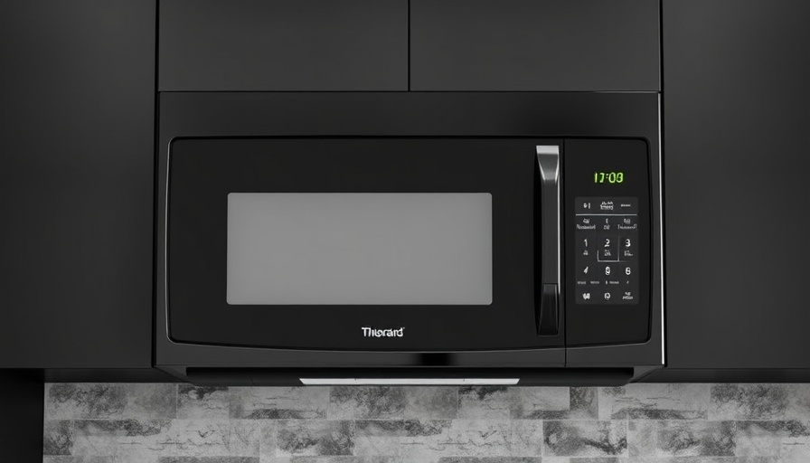 Modern microwave oven in sleek kitchen setting