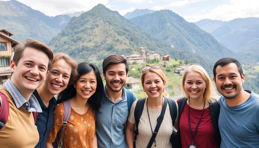 Group enjoying detox retreat in scenic mountain setting.