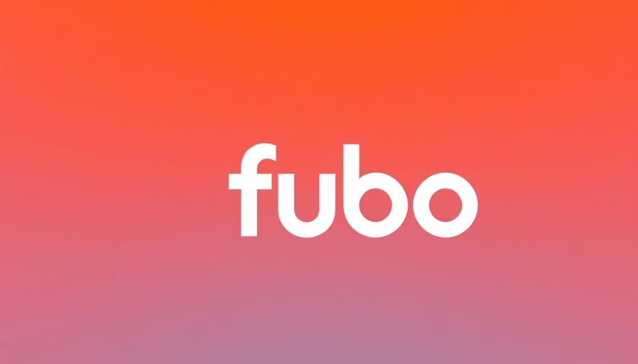 Fubo TV logo on orange background symbolizing vibrant service.