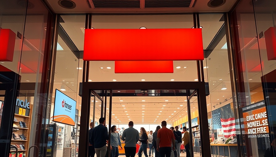 Evening view of a retail store with customers for meal prep shopping.