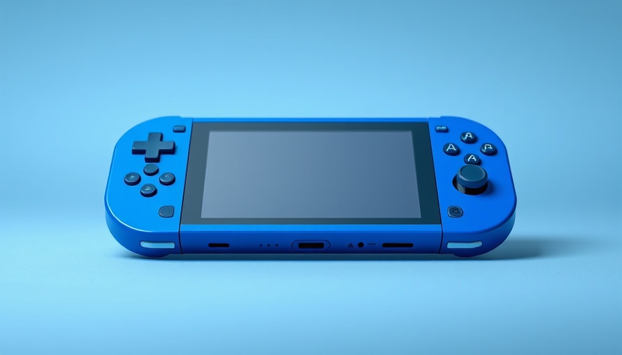 Sleek blue SuperStation One gaming console on display.