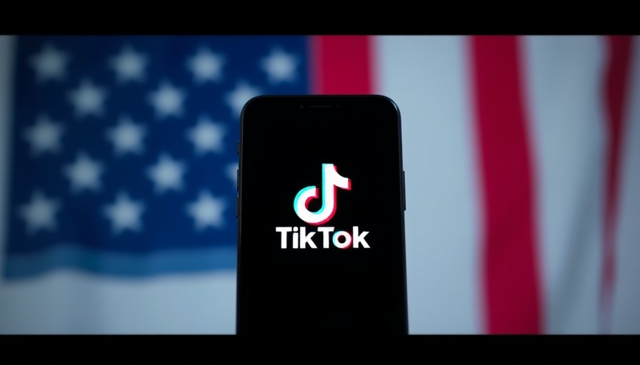 TikTok logo on phone with American flag backdrop, Perplexity TikTok bid.