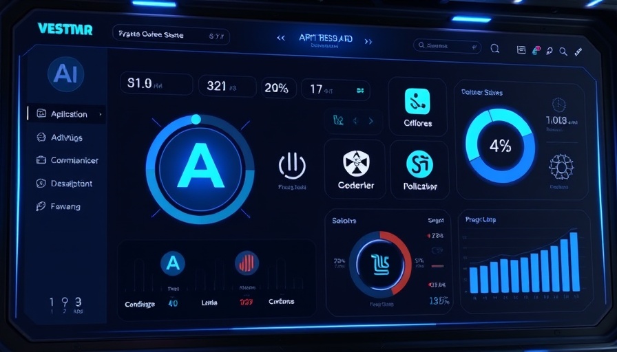 AI tools dashboard interface with futuristic design elements