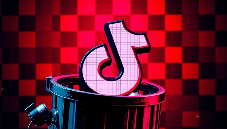 Abstract digital TikTok logo in a bin representing TikTok ban.