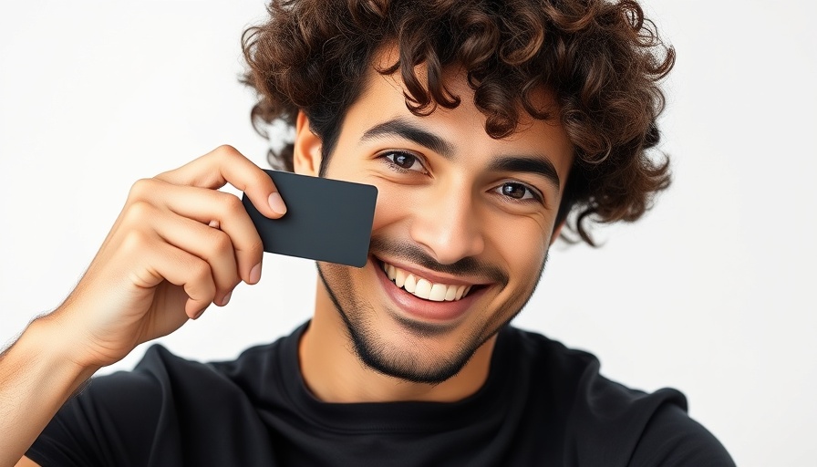 Man holding a credit card for embedded banking concept.