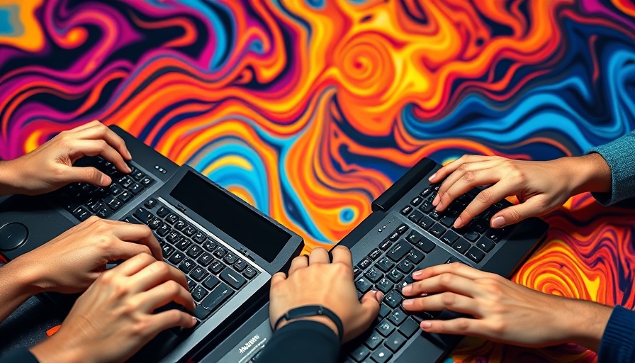 Community fact-checking represented by diverse hands typing on keyboards.