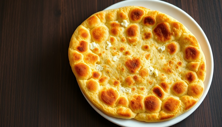 Keto cottage cheese flatbread on a white plate.