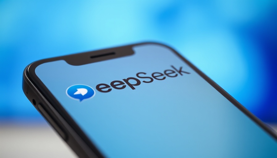 DeepSeek AI Block logo on smartphone screen in focus