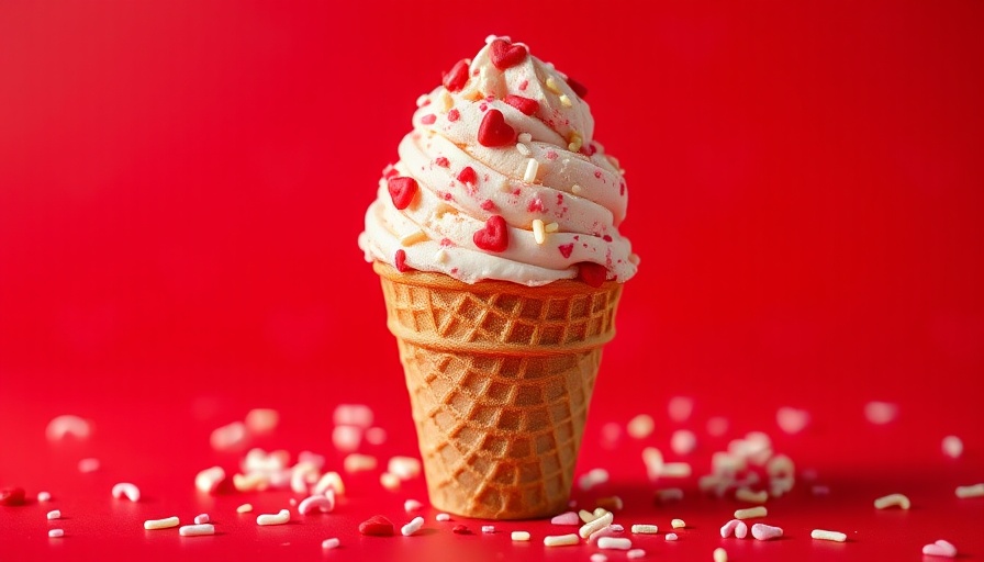 Pink waffle cone with heart sprinkles, Love Potion No. 31.