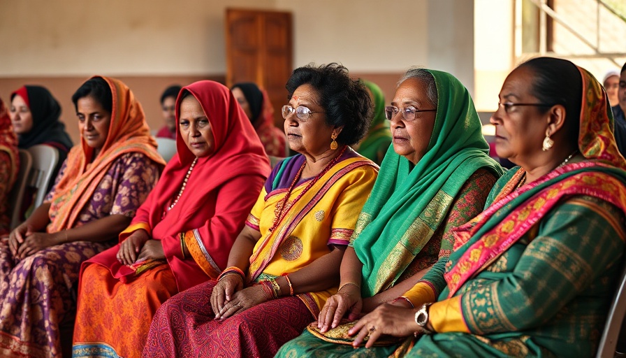 Women in Nigeria discussing, reflecting, and dressed in vibrant traditional clothing.