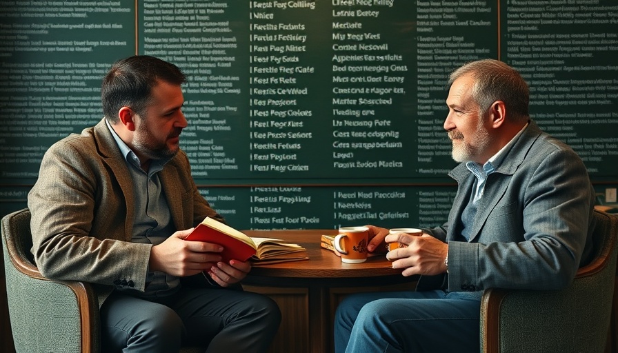 Two men discussing ministry philosophy in a thoughtful setting.