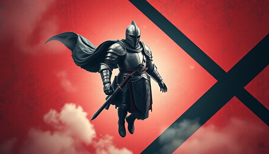 Medieval knight armor in a surreal abstract digital art composition related to AI Jailbreaks.