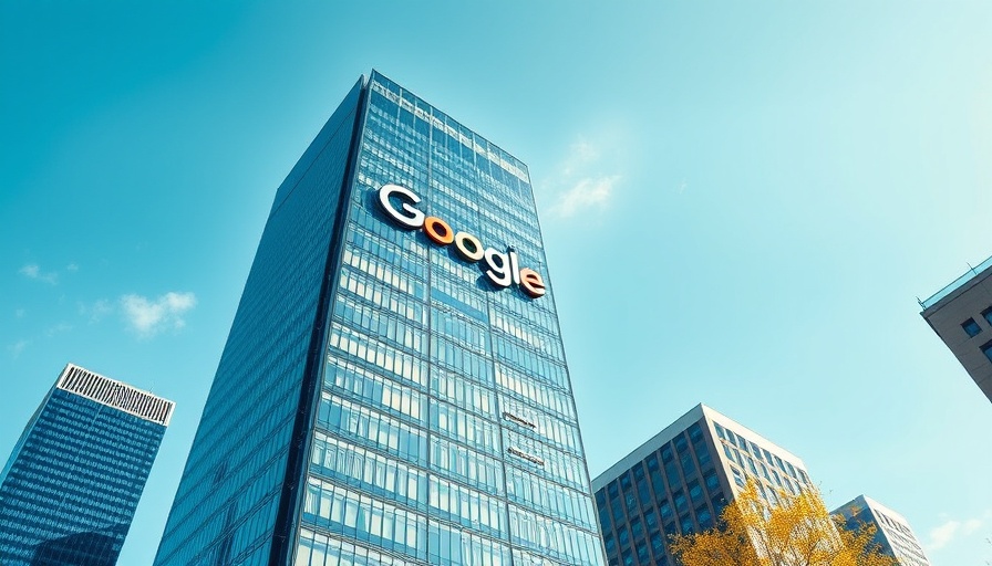 Google AI ethics: Google logo on building against blue sky.