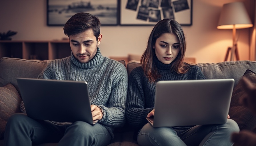 Cozy scene of two people focusing on laptops, highlighting online safety.