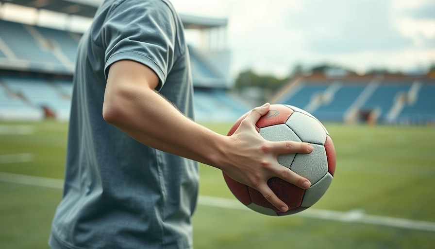 Athlete holding a football on a sunny field for father affirmation.