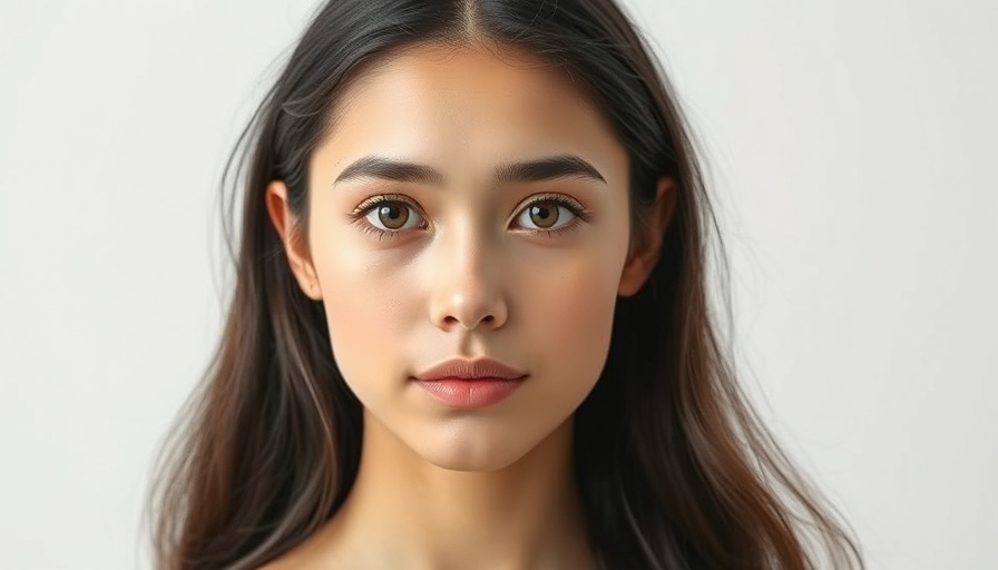 Serene young woman with short hair and gold earrings.