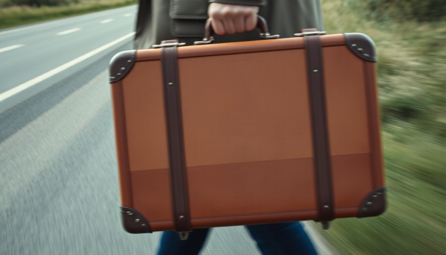 Blurry figure with suitcase symbolizing immigrant stories.