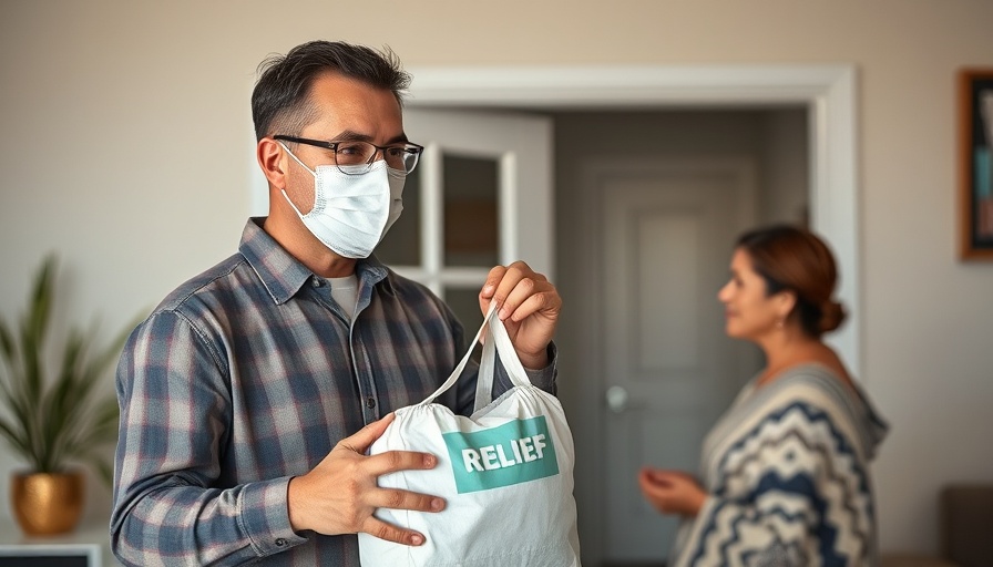 Masked man giving aid to family during Christian persecution.